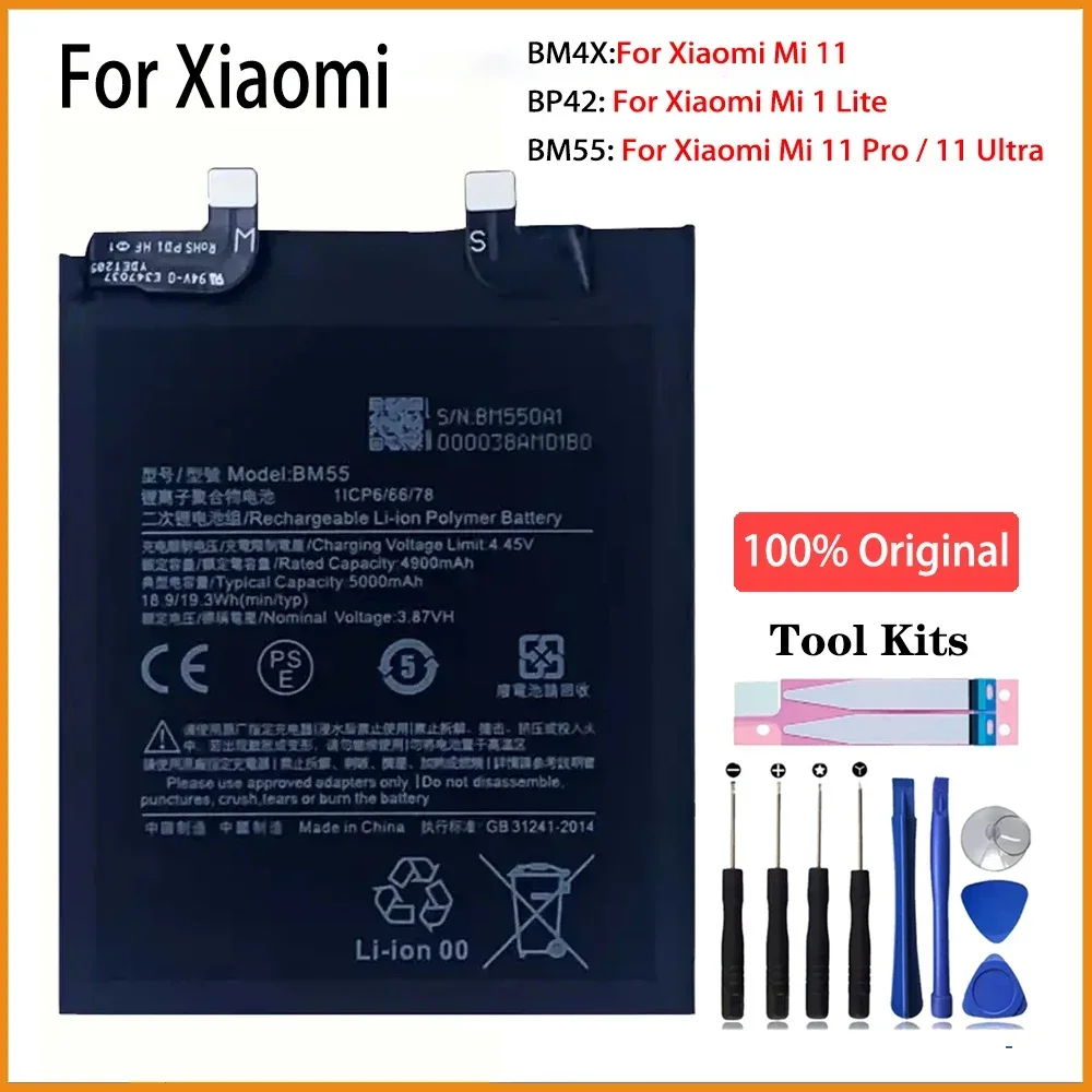 

2024 Years Original Battery BP42 BM4X BM55 For Xiaomi Mi 11 Mi11 Lite / Xiaomi11 / Xiaomi11 Pro / Xiaomi11 Ultra Phone Batteries