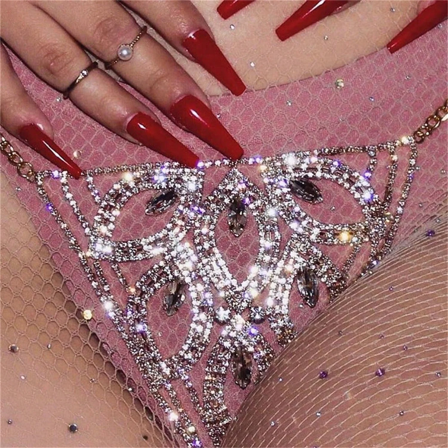 Gorgeous and Elegant Tassel Rhinestone Waist Chain Beach Nightclub Sex Body Chain Luxury Fashion Women\'s Jewelry Accessories