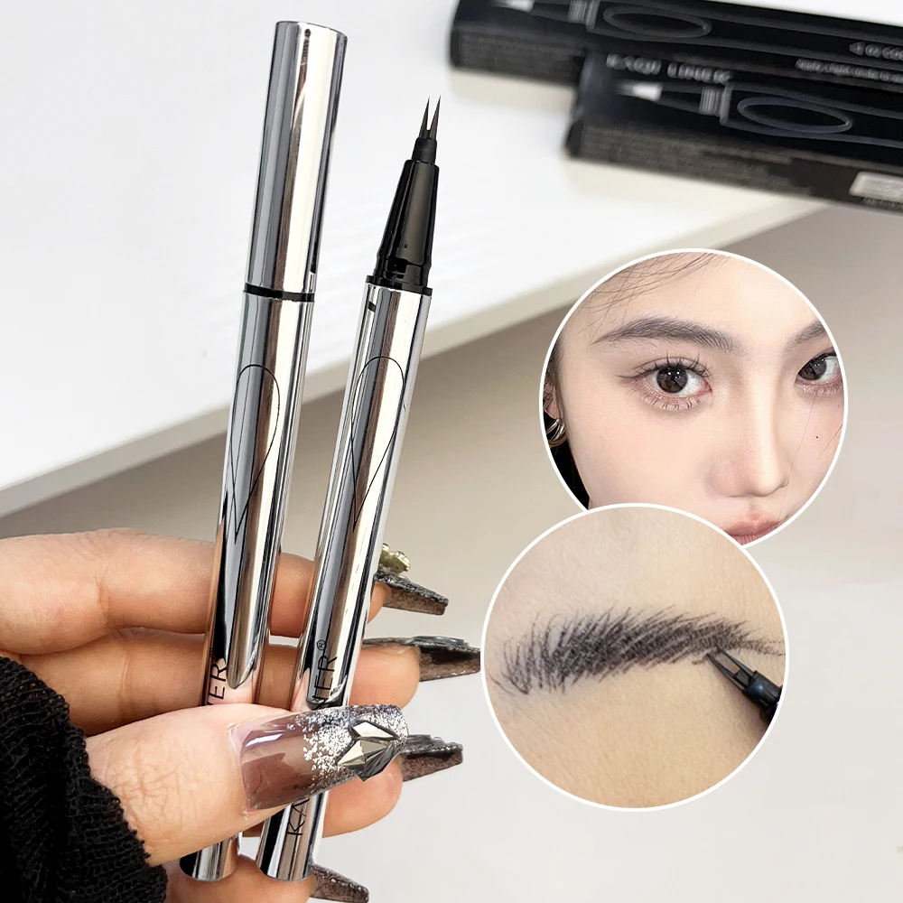 Wilder Augenbrauen stift 2 Punkt 0,01mm ultra feiner Wasser flüssiger Eyeliner untere Wimpern Stift ohne blühende Augenbrauen Make-up Anfänger