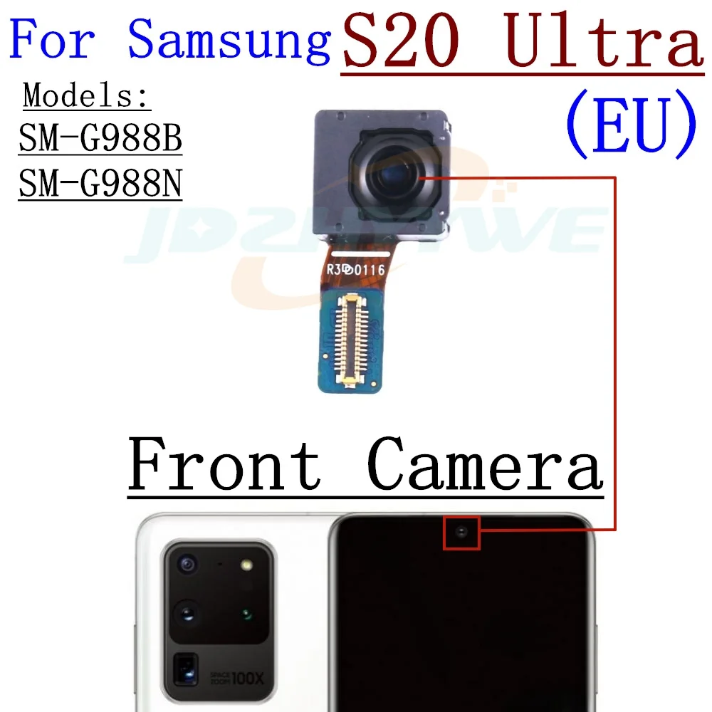 Front Back Camera For Samsung Galaxy S20 Ultra G988 Selfie Frontal Backside Main Rear Facing Camera Module Flex Parts