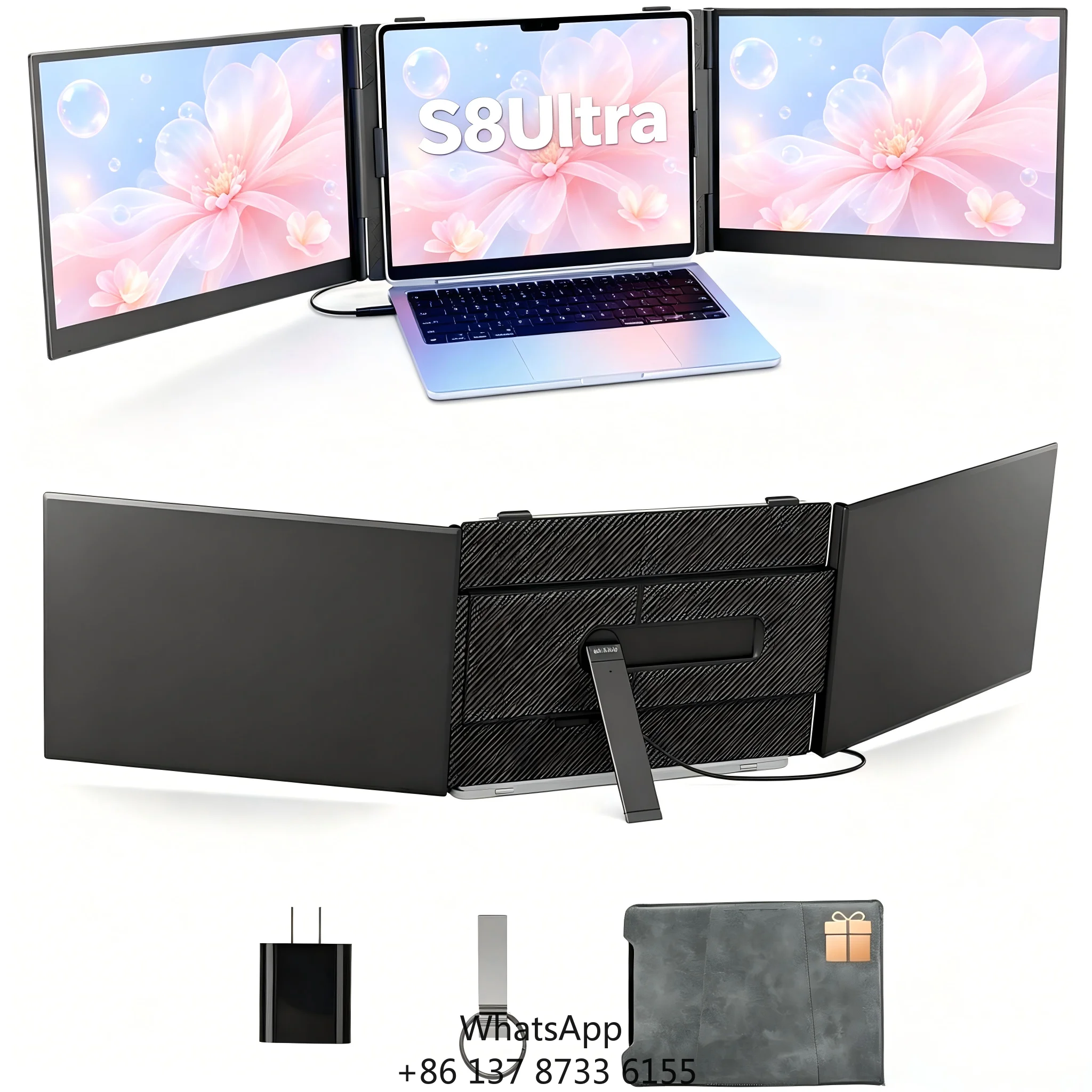Portable Monitor Dual Laptop Screen For Plug And Play No Driver Required For Business Travel And Remote Work