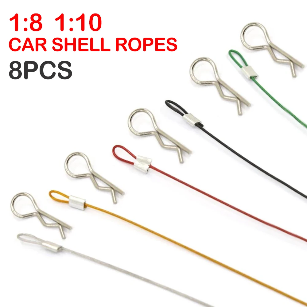 

1set HSP Pacing Clip R Pin ＆ Steel Wire Car Shell Rope Bodyshell For 1/10 1/8 RC Crawler Buggy Drift Monster Truck HPI Kyosho