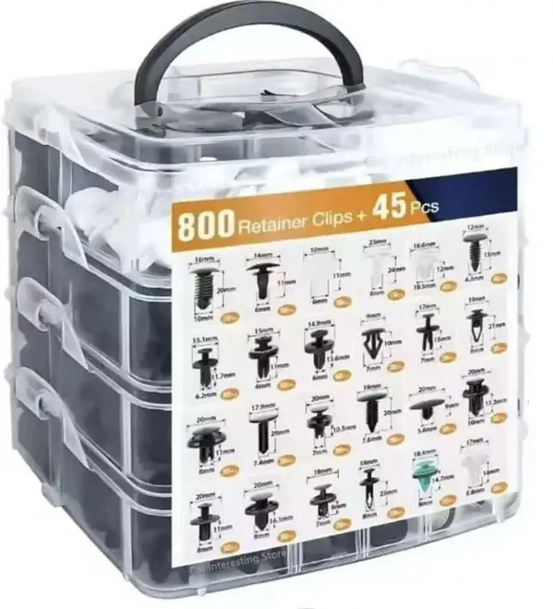 TBTOOLS 800PCS Car Auto Plastic Clips Kit Clips Rivets Fasteners Push Retainer Kit Trim Panel Push Retainer Pin Rivet Bumper