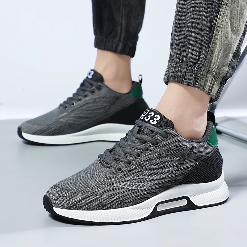 Men Chunky Sneakers Booster Shoes Elevator Man Lift Sports Height Increase Insole 6cm Plus Size 37-46 Leisure Fashion