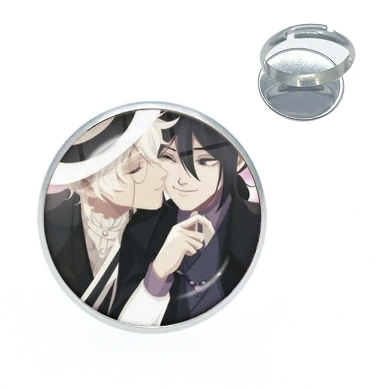 Anime Dazai Osamu Fyodor And Nikolai Gogol Cat Glass Dome Jewelry Kids Handmade Jewelry Rings