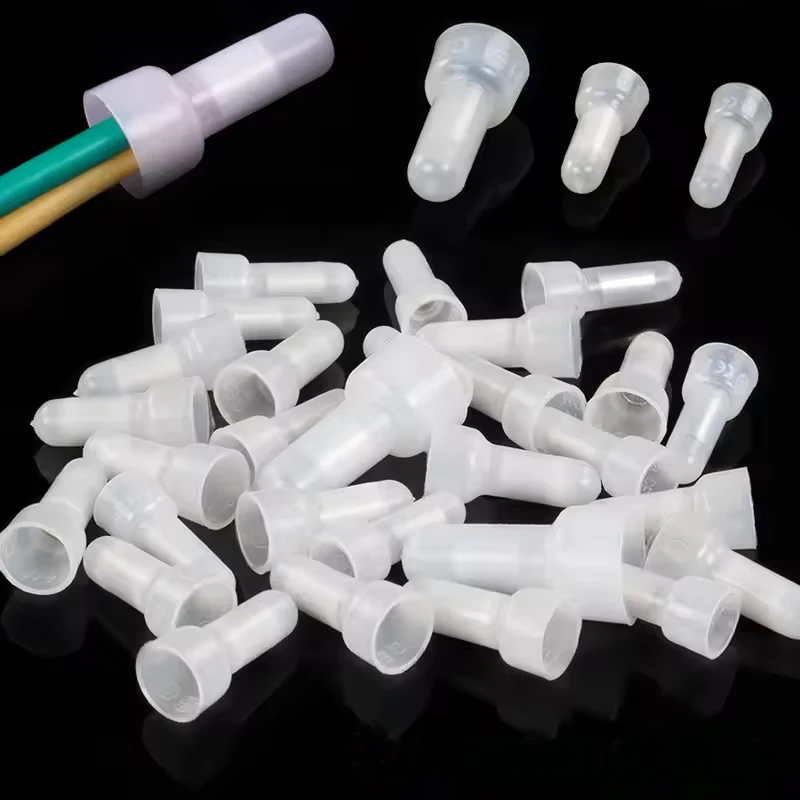 120/100 Buah Tutup Crimp Ujung Tertutup 22-16 16-14 12-10 AWG Terminal Konektor Kawat Pengukur ZiiZ Putih