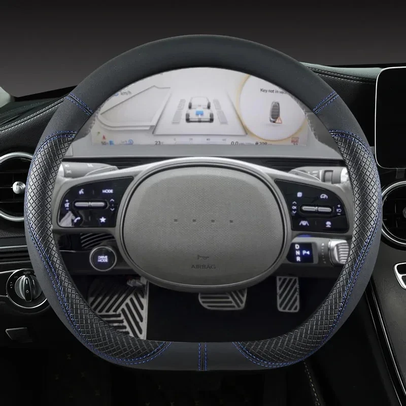 For Hyundai ioniq 5 2016 2017 2018 2019 2020 2021 2022 ioniq 6 2023 Car Steering Wheel Cover D Shape PU Leather Auto Accessories