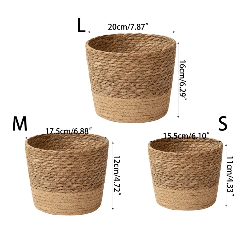 Basket Planters Flower Pots Cover Storage Basket Plant Containers Hand Woven