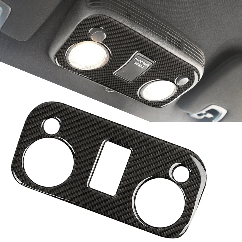 ABS Car Carbon Fiber Roof Reading Light Panel Interior Moulding Cover For Ford Mustang 2015 2016 2017 2018 2019