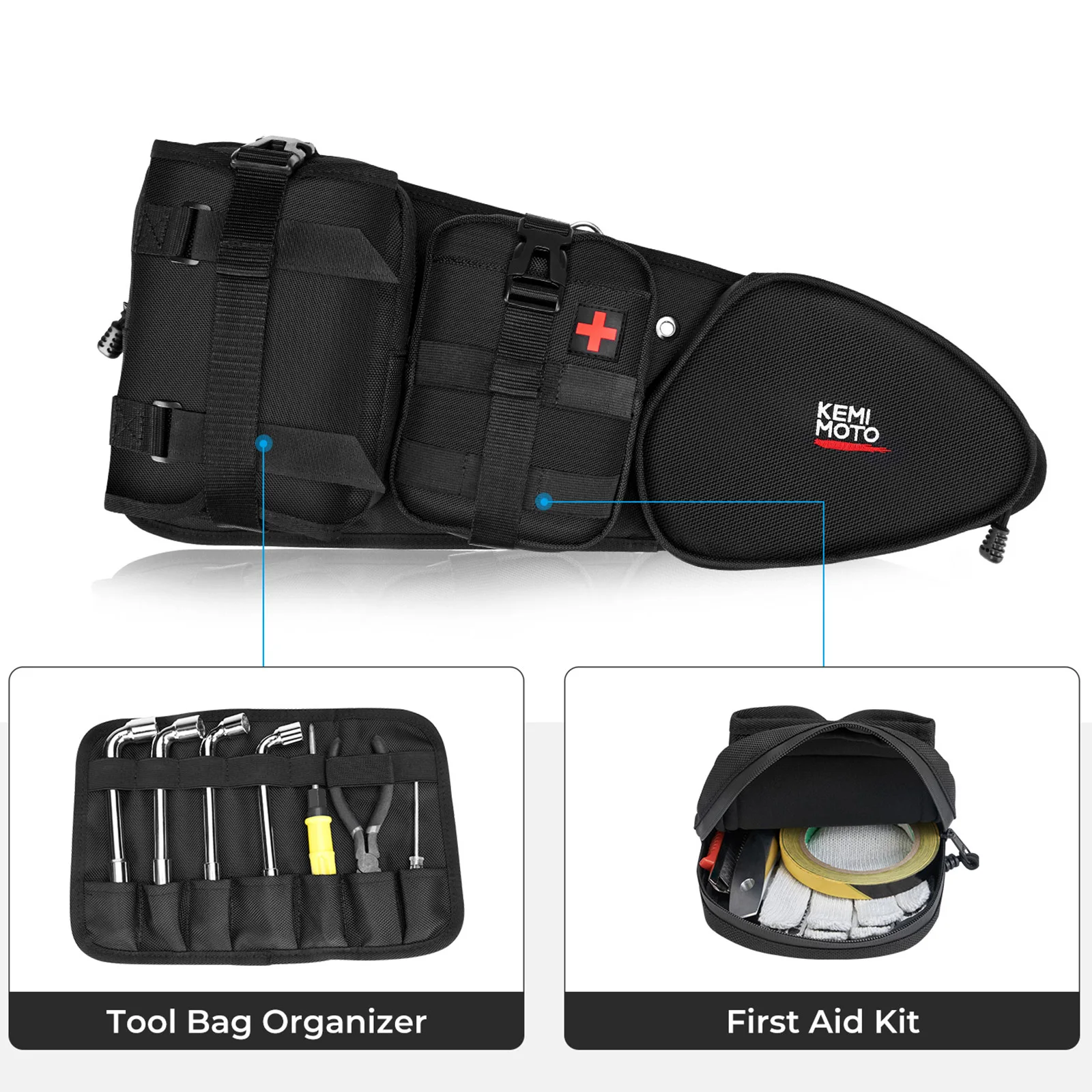 

UTV Driver Passenger Side Storage Bags with Knee Pad Compatible with Polaris RZR XP 1000/ XP Turbo/ S 1000/ S 900 2014-2023