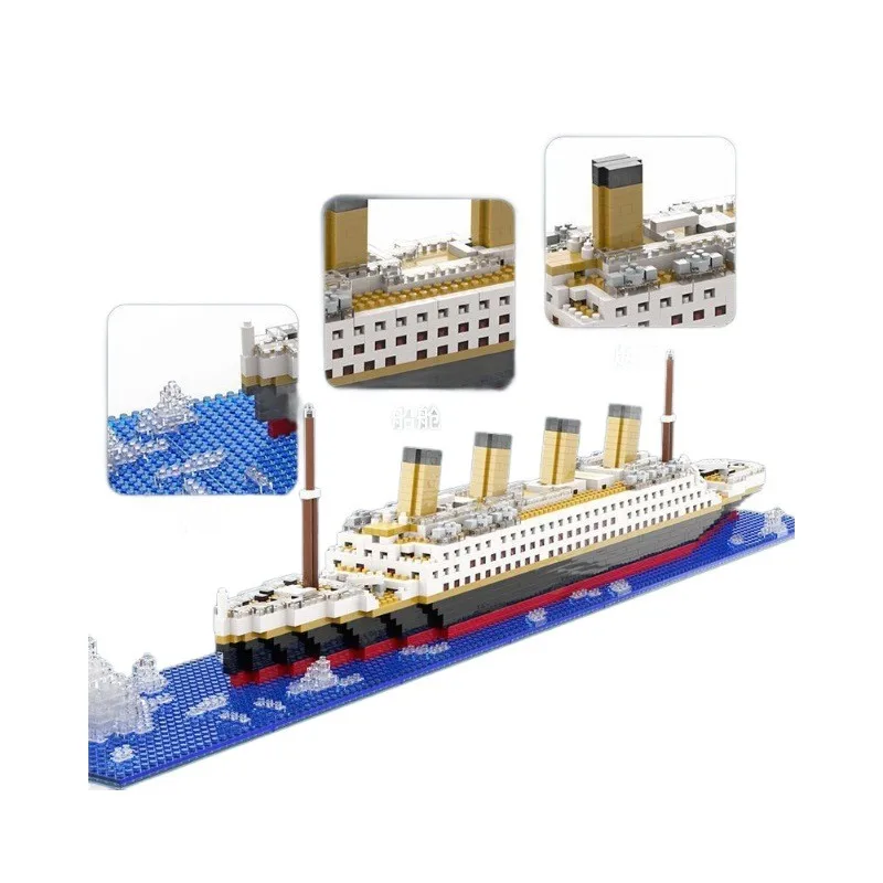 Recreez le bateau royal classique du siècle. Blocs de construction de particules miniatures défi de nouveaux puzzles. Constructio pour enfants