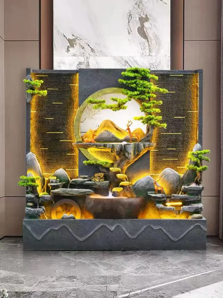 

# Courtyard Rockery Zen Flowing Water Wall Company Porch Feng Shui Wheel Circulation Waterscape Fountain Villa Outdoor Landsca