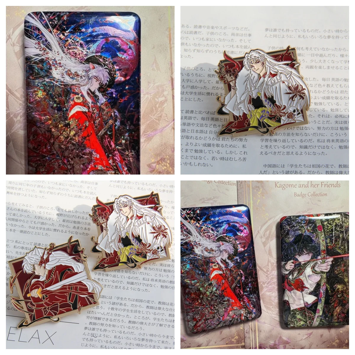 

Inuyasha Anime Peripheral Xiaohongshu Gowei Inuyasha Same Style Fan Beautiful Bar Badge Hanging Badge Beautiful And Splendid
