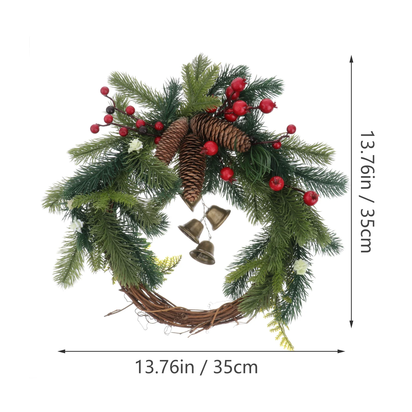 1 قطعة إكليل عيد الميلاد البوهيمي التوت الأحمر الصنوبر المخروط عيد الميلاد إكليل معلق مهرجان جارلاند قلادة عطلة ديكور المنزل