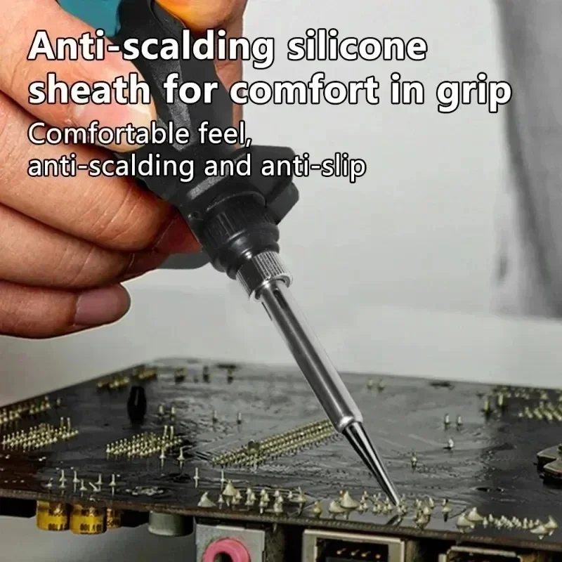 Electric Soldering Iron Welding Tool Adjustable Temperature Portable Fast Heating for 12V Battery Pro Max Kit VESMATITY