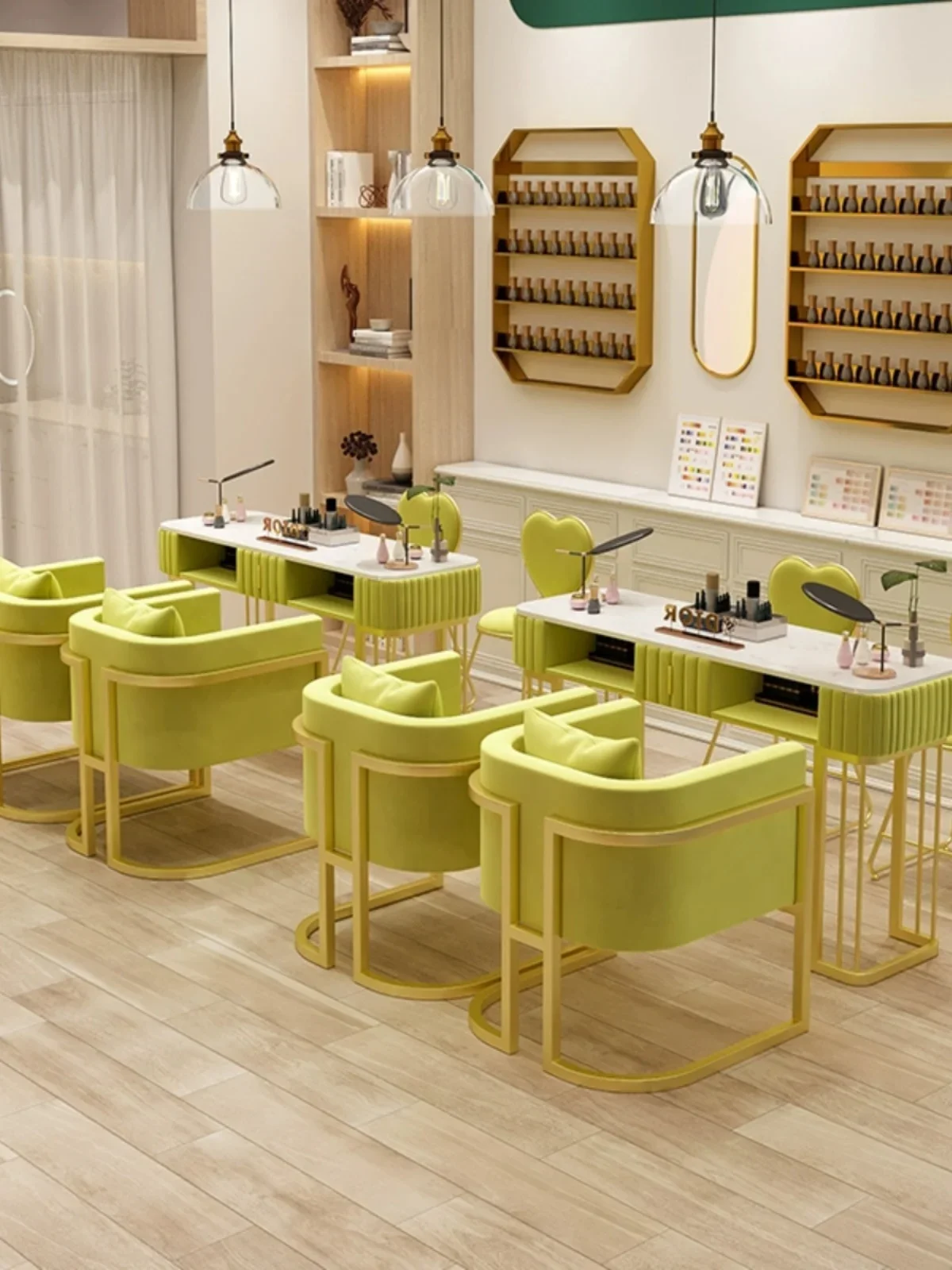 Mesas De mármol para manicura profesional, muebles modernos De salón De manicura, simplicidad nórdica, KMNT