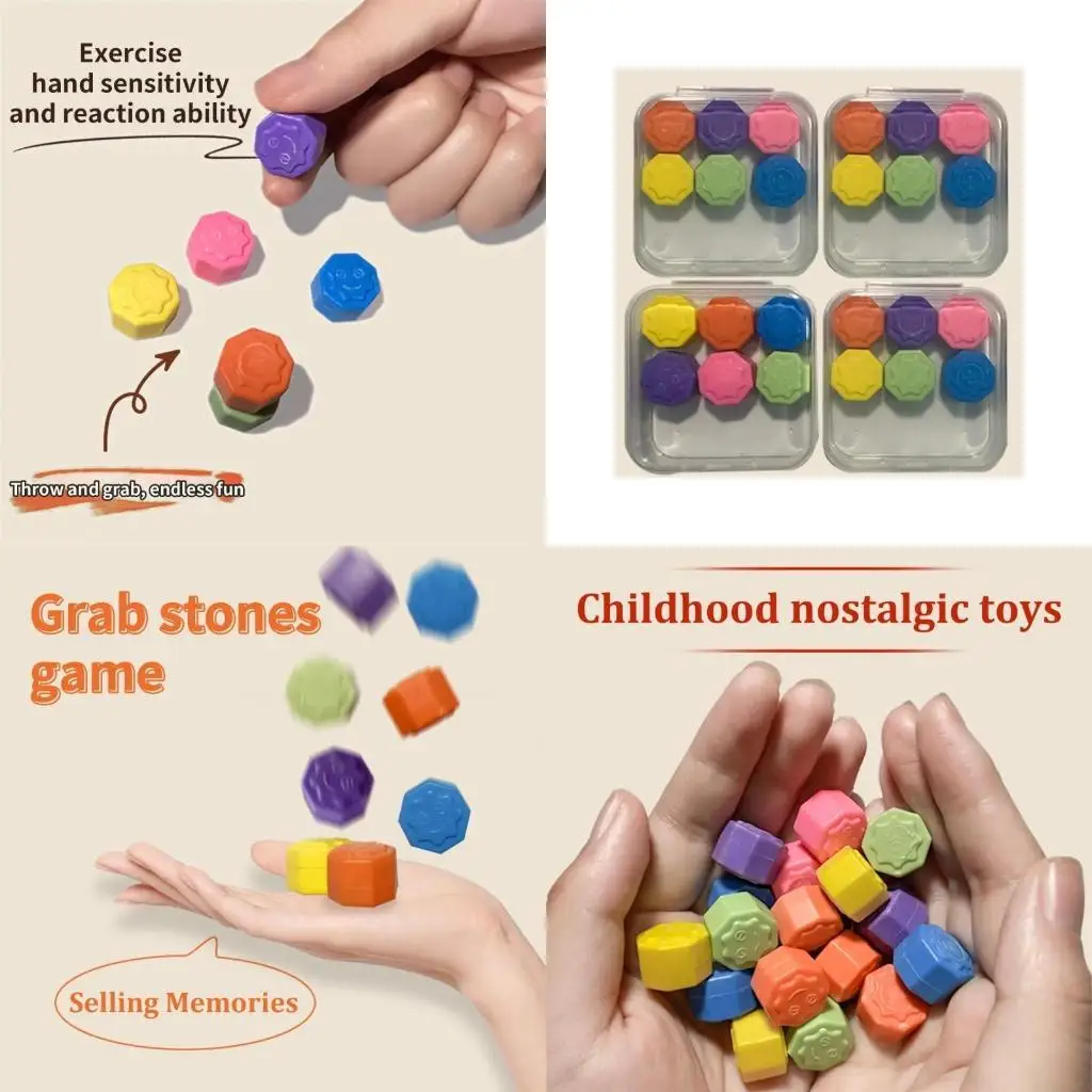 

54DA Traditional Korean Gonggi Stone with 12 Pieces and Box Fun And Interactive Family Gathering Stone Catching Toy