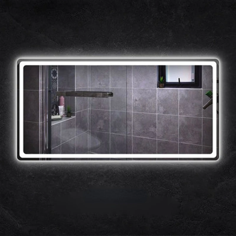 Rectangle Bluetooth Smart Bathroom Makeup Mirror LED Light Body Aesthetic Anti-fog Nordic Wall Hanging Bathroom Decor