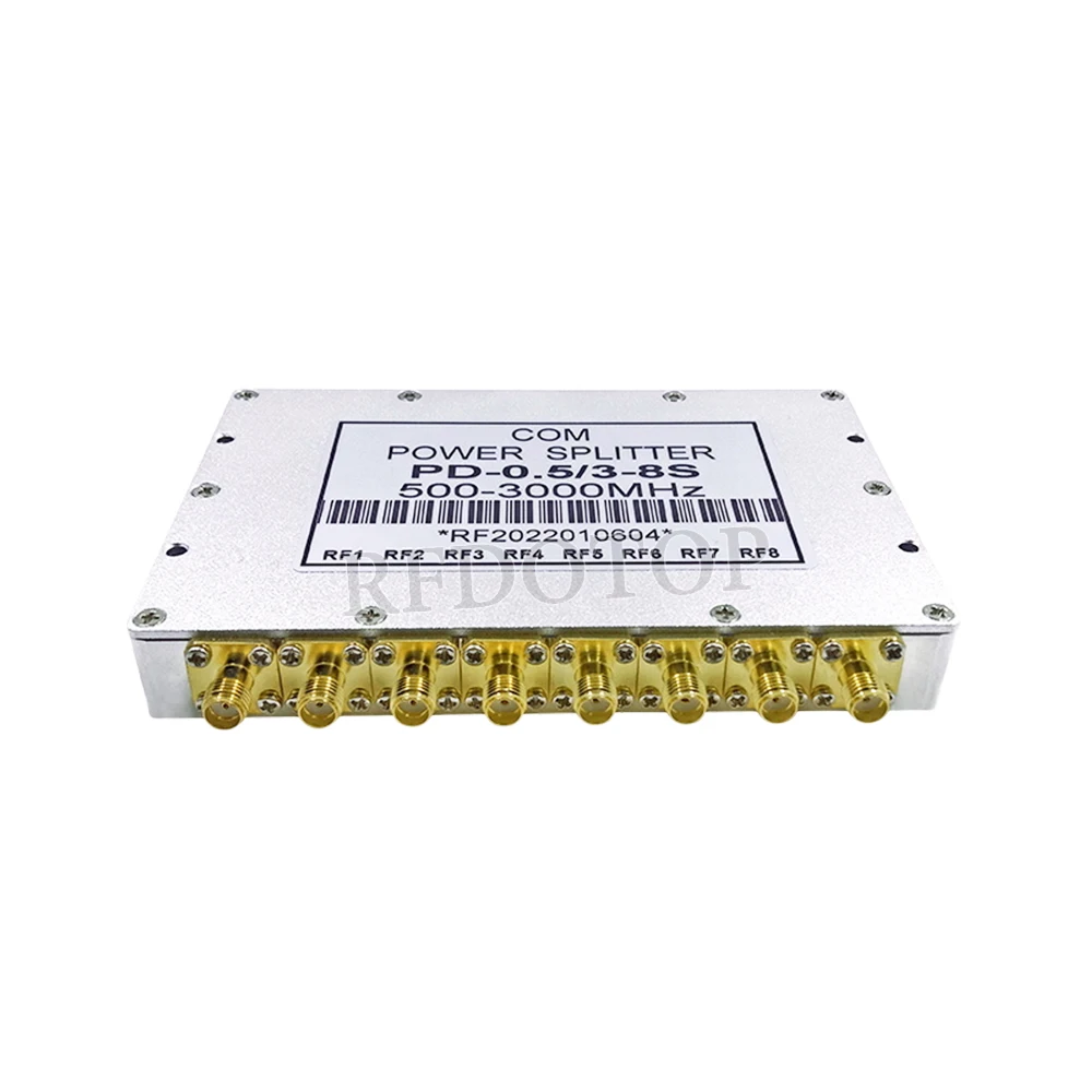 1PCS SMA Female Microstrip Power Splitter One Point Eight 0.5GHZ-3GHz PD-0.5/3-8S RF Combiner WIFI 10W RF Power Splitter