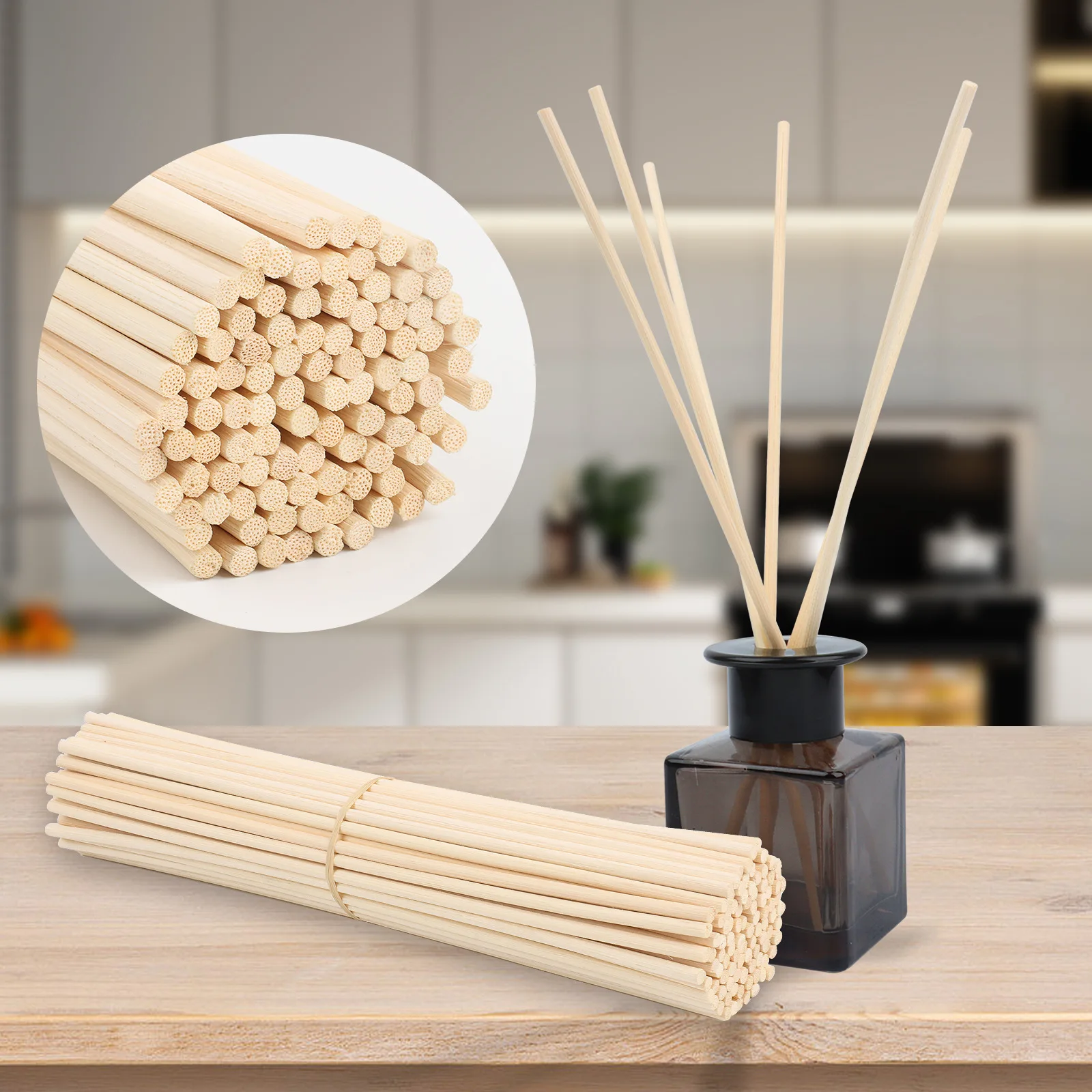 500PCS 4MMx15/23/22/25CM Aroma Replacement Natural Rattan Sticks Air Freshener Stick Essenial Oil Diffuser Refill Stick