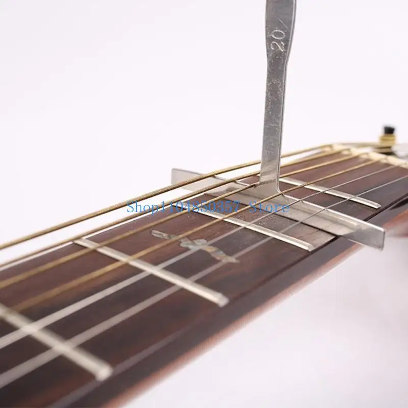 

652F 9 Pcs Understring Radius Gauge Universal Guitar Gauge Luthiers Tools T-Shape Ruler for Bridge Saddle Adjustments Durable