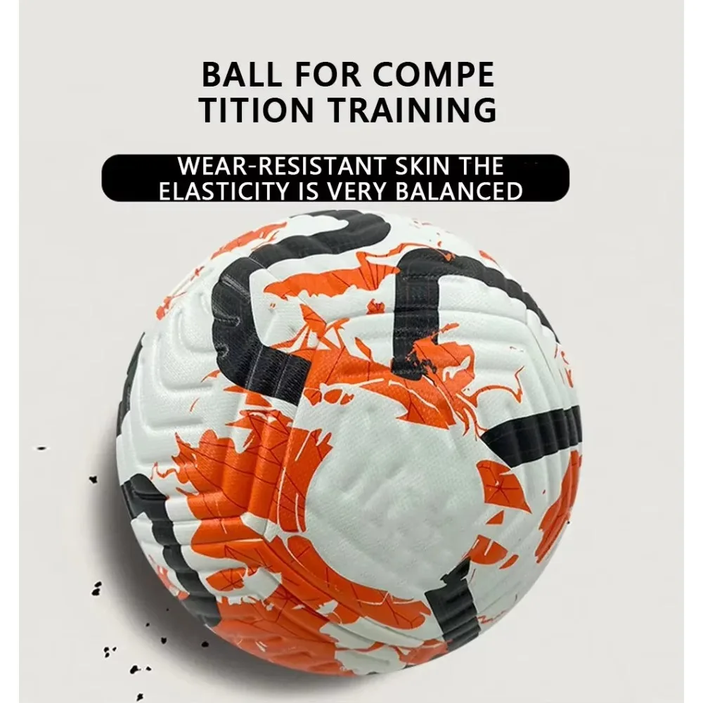 ฟุตบอลมาตรฐานขนาด 5 เครื่องเย็บลูกบอล PU วัสดุป้องกันการระเบิดกีฬาลีกการแข่งขันกลางแจ้งฟุตบอลการฝึกอบรม