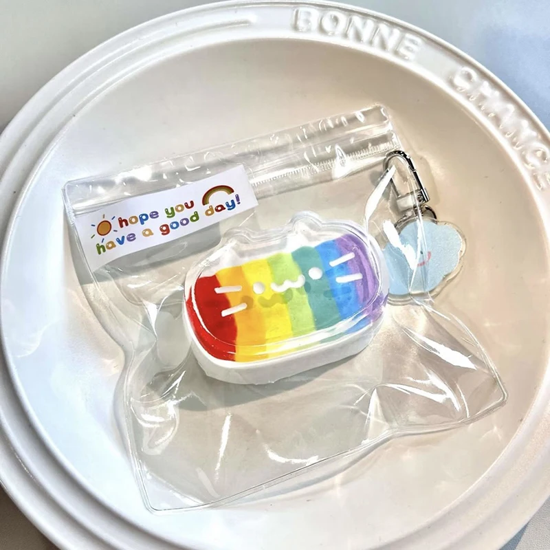 Jouets à presser pour petits chats arc-en-ciel, Squishies doux et mignons, Antistress Taba Squishу, jouets pour enfants et filles, cadeau, balle anti-Stress, jouets sensoriels pour adultes