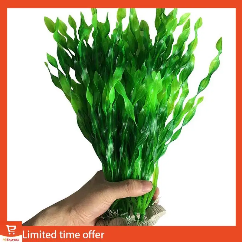 신선한 20PCS 인공 장식 플라스틱 수족관 물고기 탱크 장식 플라스틱 식물 (20Pcs 녹색)