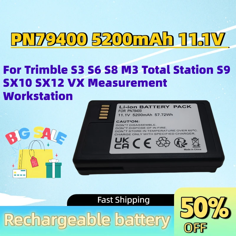 New PN79400 5200mAh 11.1V Rechargeable Battery For Trimble S3 S6 S8 M3 Total Station S9 SX10 SX12 VX Measurement Workstation
