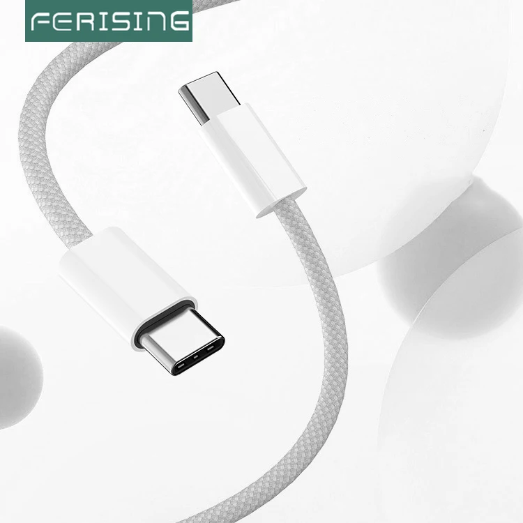 

60W PD Fast Charging Type-C to Type-C Colorful Braided Cable – Compatible with iPhone 15/Huawei/Xiaomi/Samsung USB-C Accessory