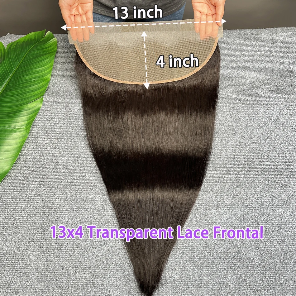 13x4 بوصة الدانتيل الشفاف أمامي عقدة ابيض منتفخة إغلاق الدانتيل # 1B لون طبيعي مستقيم 100% شعر بشري بكر خام