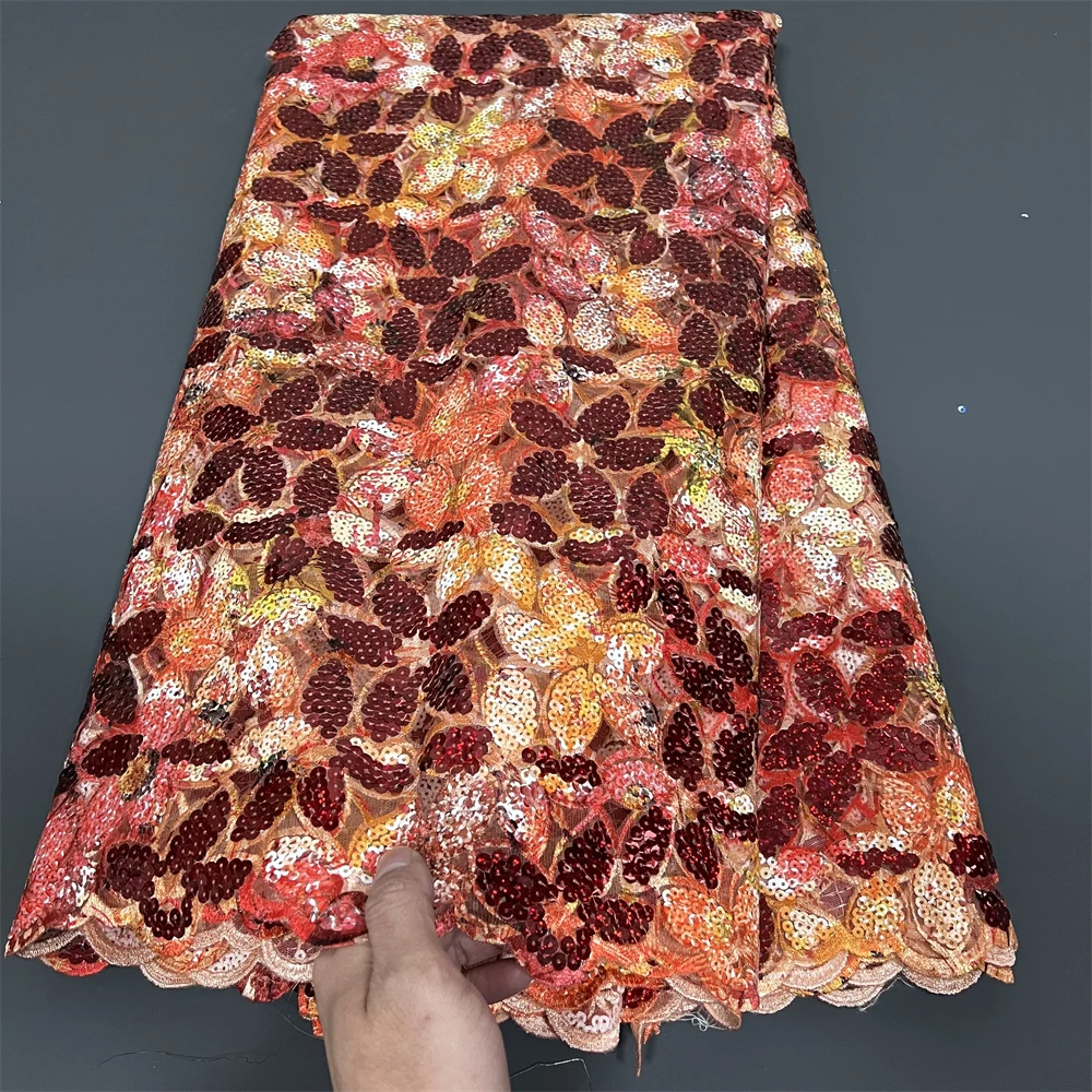 

2026,African Nigerian, Sequins, Beads, Stone Prom Dresses,Tulle Lace Fabric, Embroidery, Sewing, High Quality,5Yard, PS0088