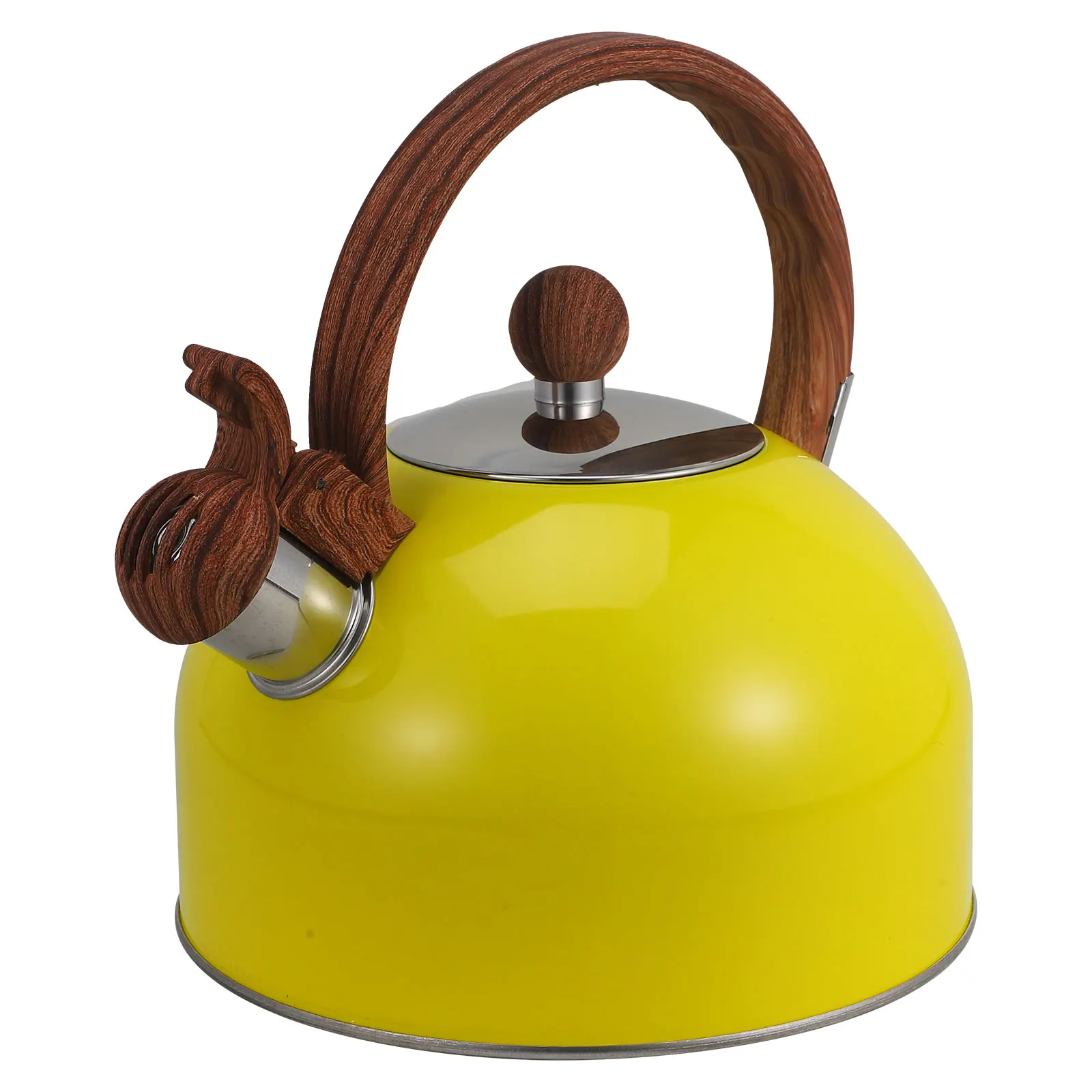 

Whistle Kettle Stainless Steel Tea Pot Sounding Water Boil Portable Pots Wood Handle Practical Family Camping Use Heat