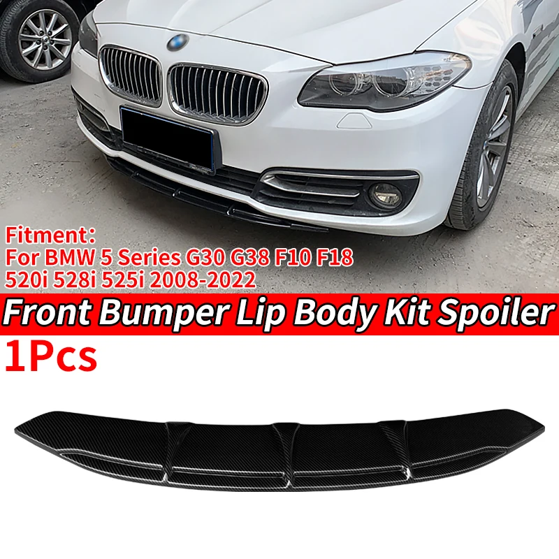 Car For BMW 5 Series G30 G38 F10 F18 520i 528i 525i 2008-2022 Universal Front Bumper Splitter Lip Body Kit Spoiler Chin Plate