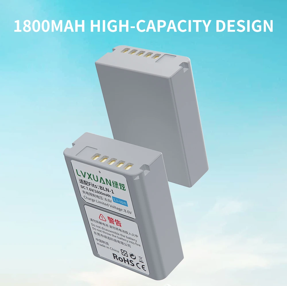 The BLN-1 Battery and USB Digital Charger are used for the Olympus EM1 EM5 EP5 EM5 M2 Pen-F E-M5 Mark II camera.