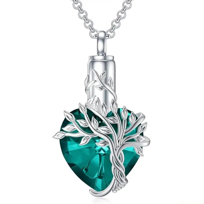31BF Cremation Necklace For Women Pet Ashes Pendant Featuring Screw Closure