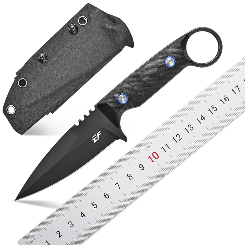 New Eafengrow EF152 Fixed Blade Knife K110 Steel Blade G10 EDC Tool Claw Knifes for Outdoor Camping with Kydex SheathHandle