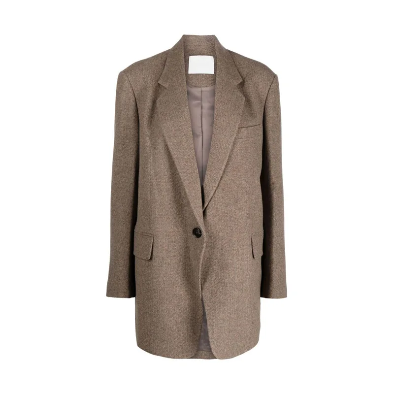 Maxducti 2024 SS nuovi blazer donna giacca allentata in stile minimalista nordico blazer Vintage in lana di alta qualità da donna