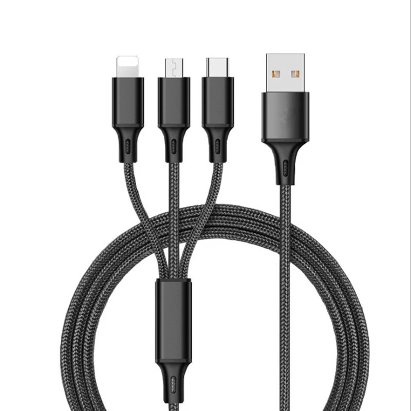 อะแดปเตอร์แปลงไฟ3-in-1 USB Micro USB Type-C iOS อะแดปเตอร์แปลงไฟสำหรับ Apple Huawei Xiaomi Samsung