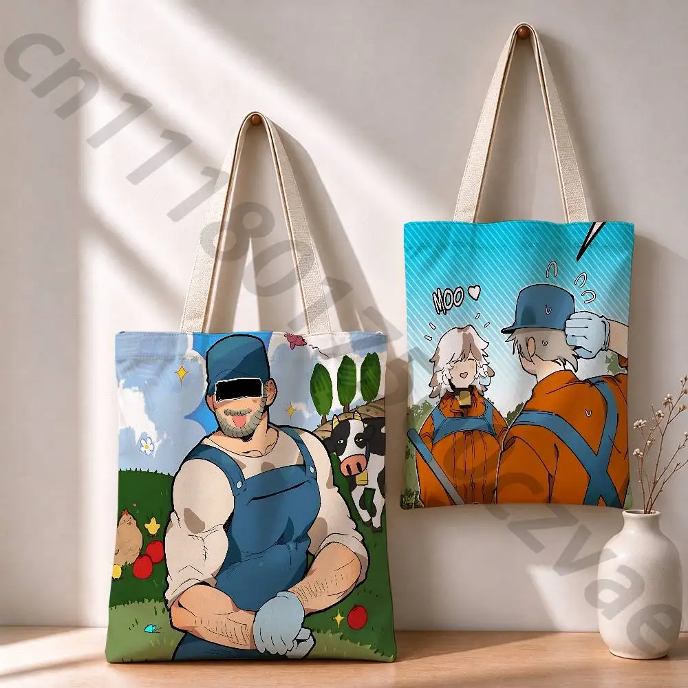 Mr As Farm Reusable Fashionable Backpack Multifunctional Handbag Canvas Shopping Bag