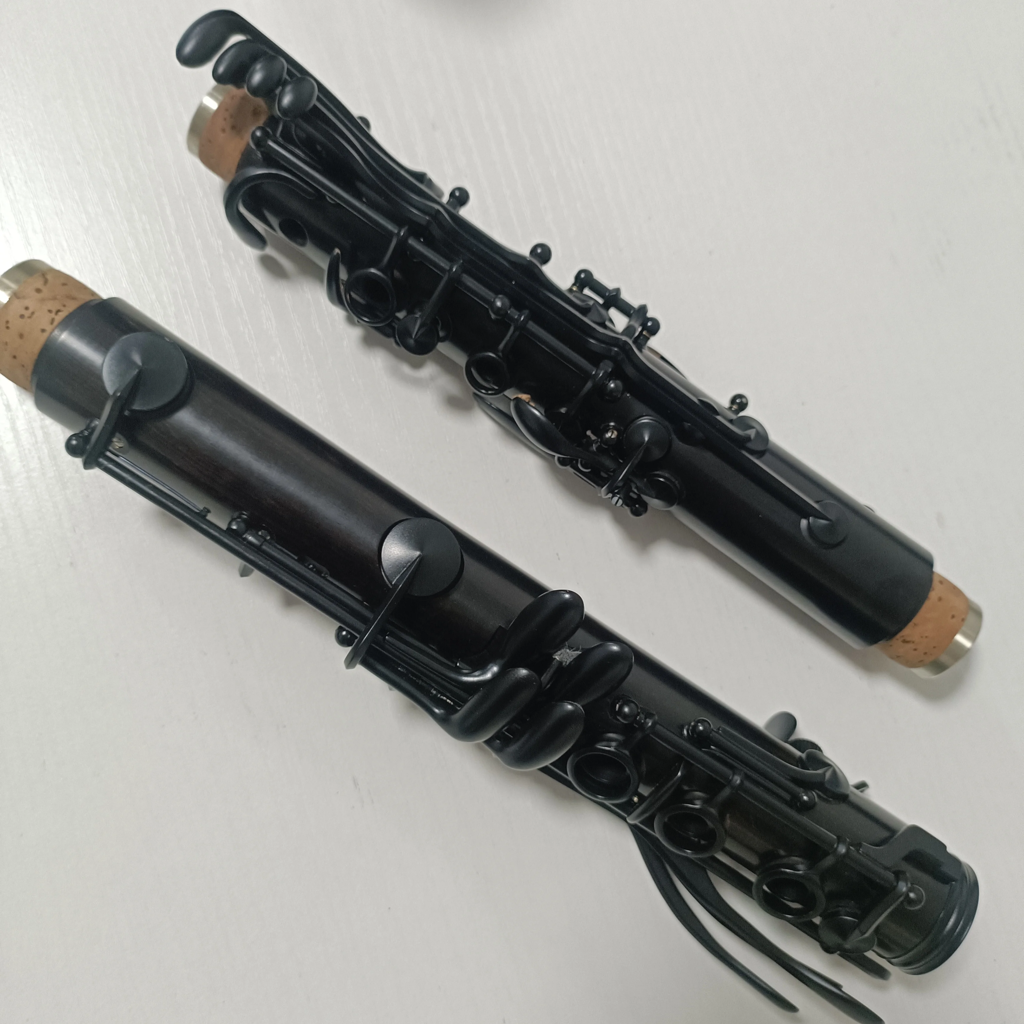 Bb‑Tone Clarinet Ebony Wood Body Black Nickel Plated Keys Woodwind Musical Instrument