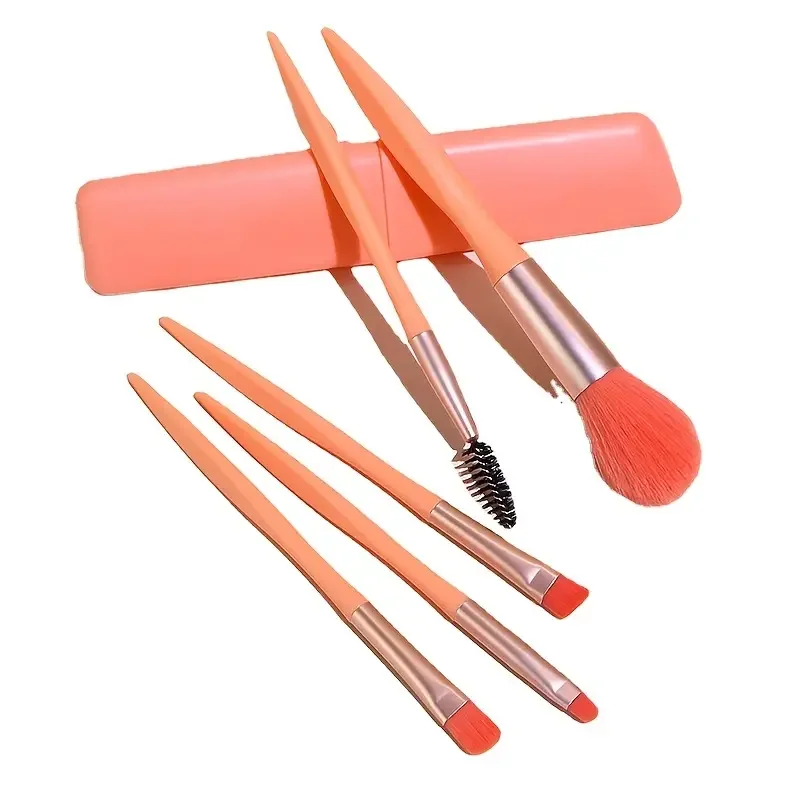 2022 Makeup Brush Set Triangle Barrel Fiber Bristles Portable Eyeshadow Sleeve Brush