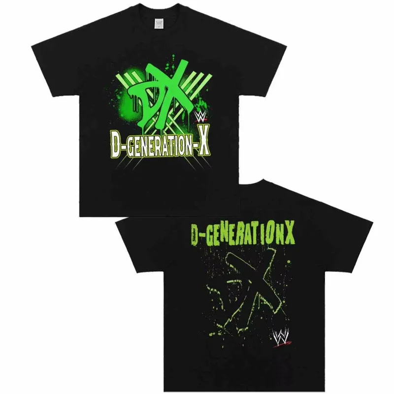 تي شيرت صيفي للرجال WCW Fallen Times Generation X Classic Wrestling مطبوع برقبة دائرية من القطن بأكمام قصيرة