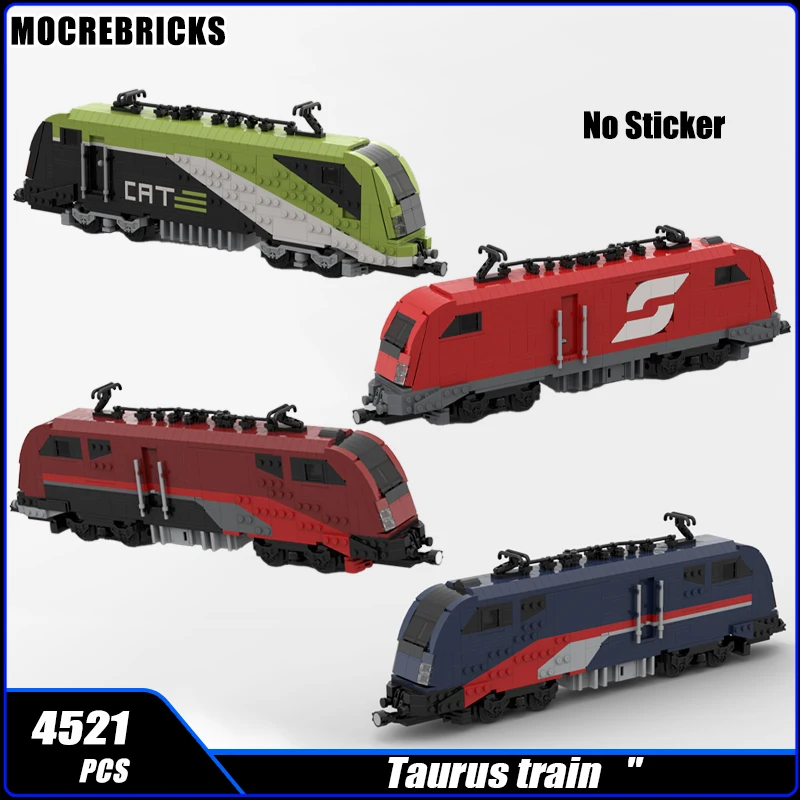 City High-speed Railway Locomotive Taurus Train Sets With Power Motor MOC Building Blocks Assembly Model Puzzle Kids Bricks Toys