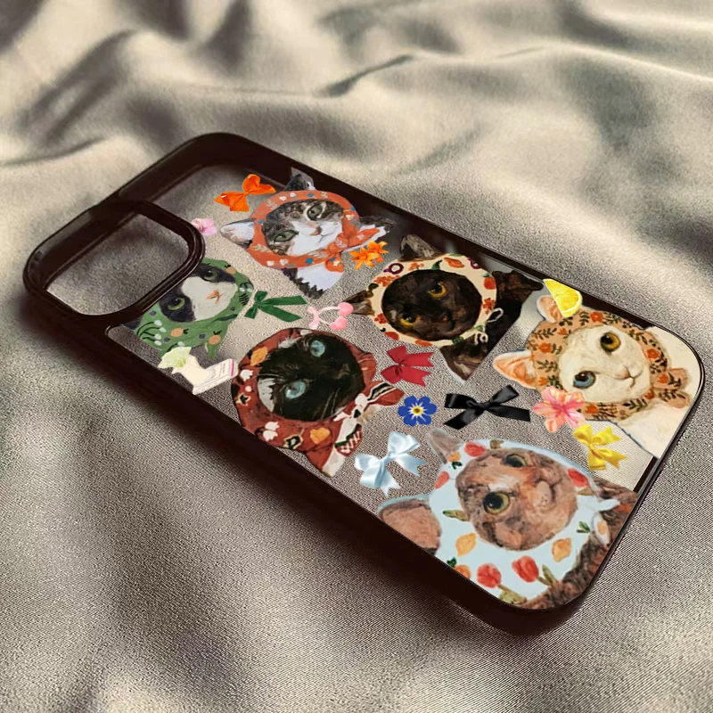 Bunte Katzen-Design Transparente Handyhülle für iPhone 18 Pro 17 16 Pro Max 15 Plus 14 13 12 11 16E Air X XR XS Max 7 8 Plus SE Hülle – Detail 6