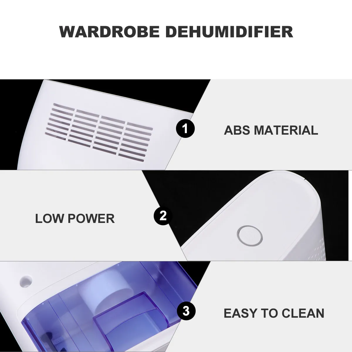 

Portable Mini Wardrobe Dehumidifier Compact Air Dryer Clothes Moisture Absorber Auto Shut Off Low Power Consumption Home Use