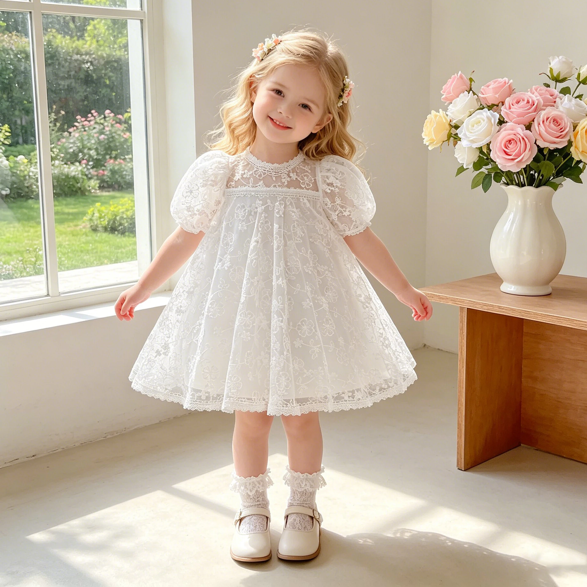 Toddler Baptism Party Baby Girl Dress Gala Bridesmaids 1st Birthday Wedding Princess Dresses Girls Flower Christening Prom Gown