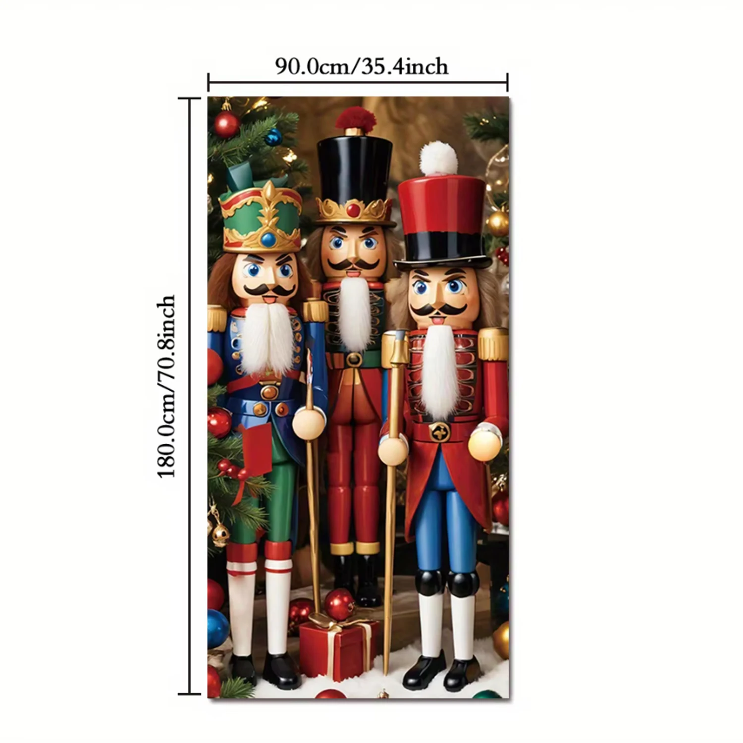 Christmas Santa Theme Nut Cracker Snowman Door Banner Ornaments Door Cover Banner Photography Background Indoor Outdoor Veranda