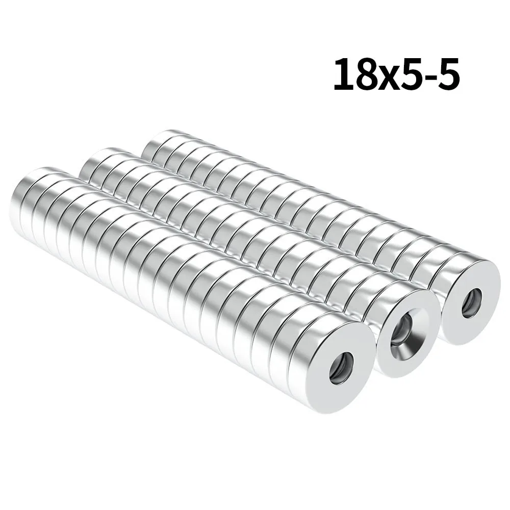 

18x5-5mm N35 Super Strong Neodymium Magnet Round with holes NdfeB Powerful Permanent Magnetic imanes Refrigerator Magnets