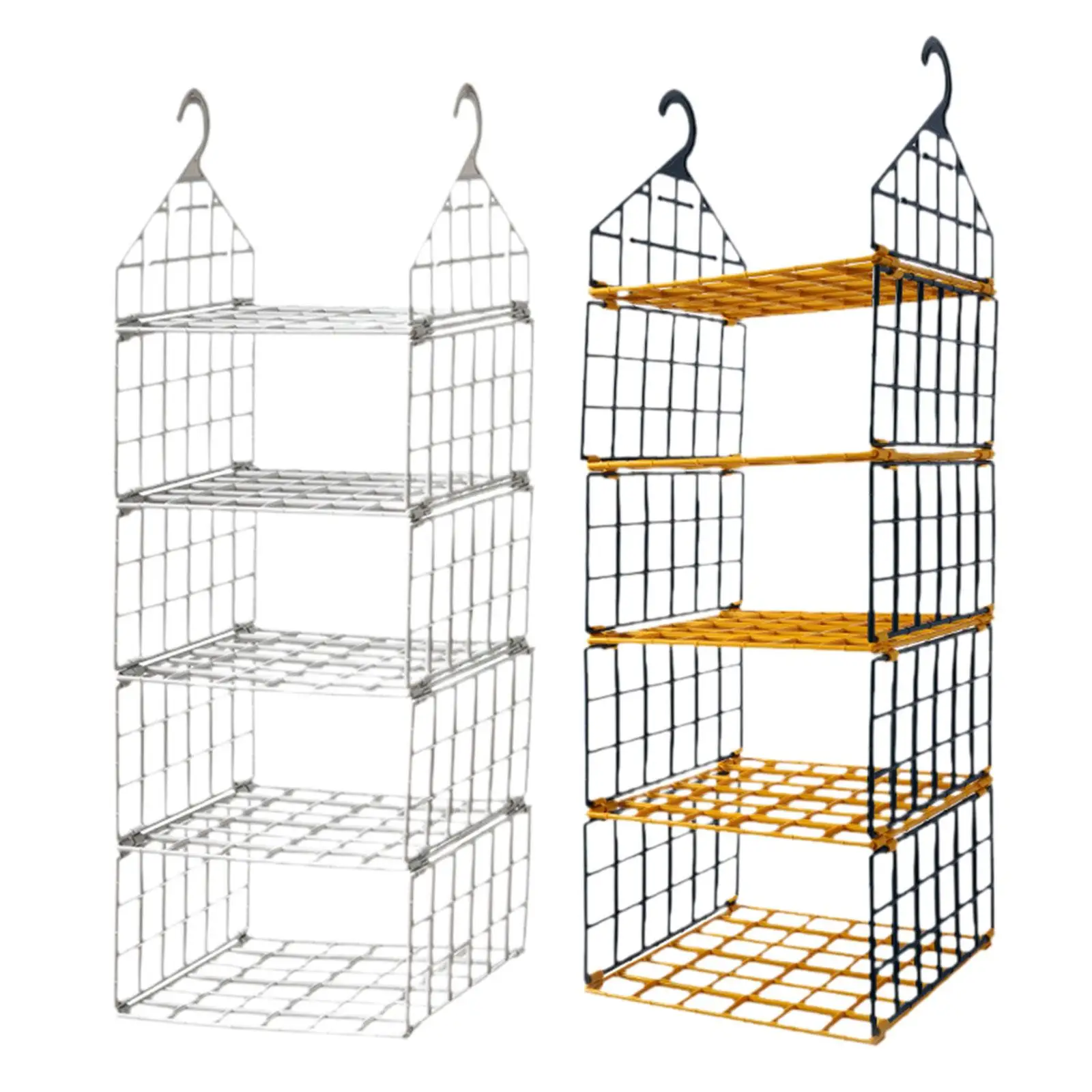 

Closet Hanging Organizer 5 Tier Storage Basket Space Saving Folding Hanging Shelf for Clothing Socks Wardrobe Nursery Room